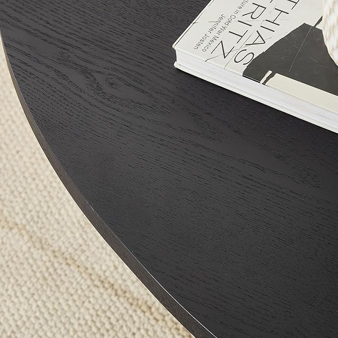 Nesting Coffee Table Set of 2, Irregular Shape Center Table 2-Piece Modern Side Table End Table for Living Room Aoartment Office, Black