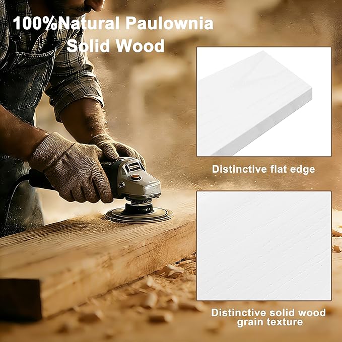 12x36 Inch Floating Shelves for Wall, Extra Long White Wall Shelves, Set of 2, Hanging Invisible Brackets Floating Shelves for Living Room,Bedroom,and Kitchen (White, 2T60IN)