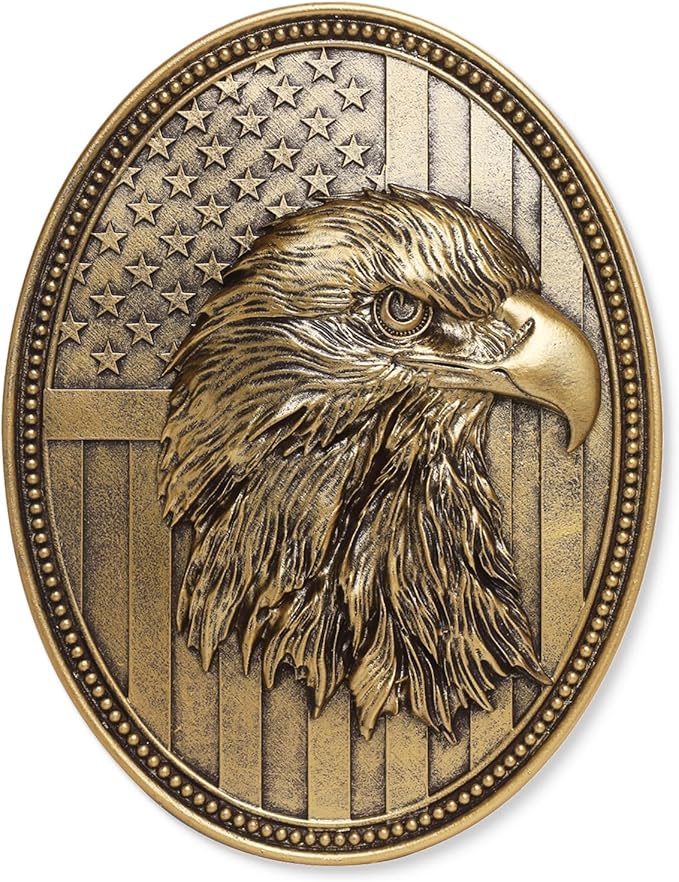 Vintage American Eagle Wall Sculpture, Antique Wall Decor, 4th of July Decor, Hand Painted Wall Decoration with Embossed Eagle Design, 250 Anniversary USA Decor, Patriotic Decoration for Bedroom Living Room Hallway, Housewarming Gifts