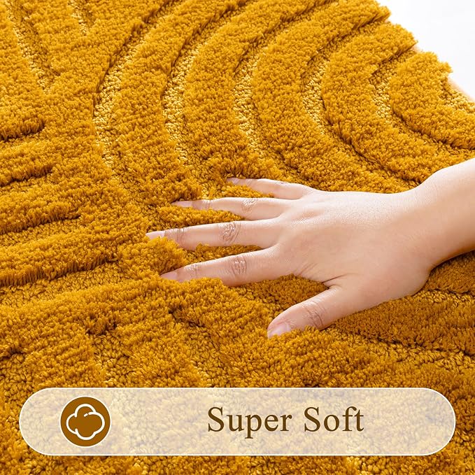 SHACOS Super Soft Bathroom Runner Rugs 24"x60" Non Slip Boho Bathroom Mats Microfiber Absorbent Carpet for Bath Room Machine Washable Shaggy Bath Rugs for Shower Bathtub Home Decor, 2'x5'