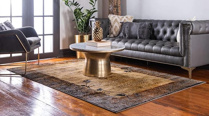 Unique Loom Barista Collection Area Rug - Excelsa (4' 1" x 6' 1" Rectangle, Beige/ Brown)