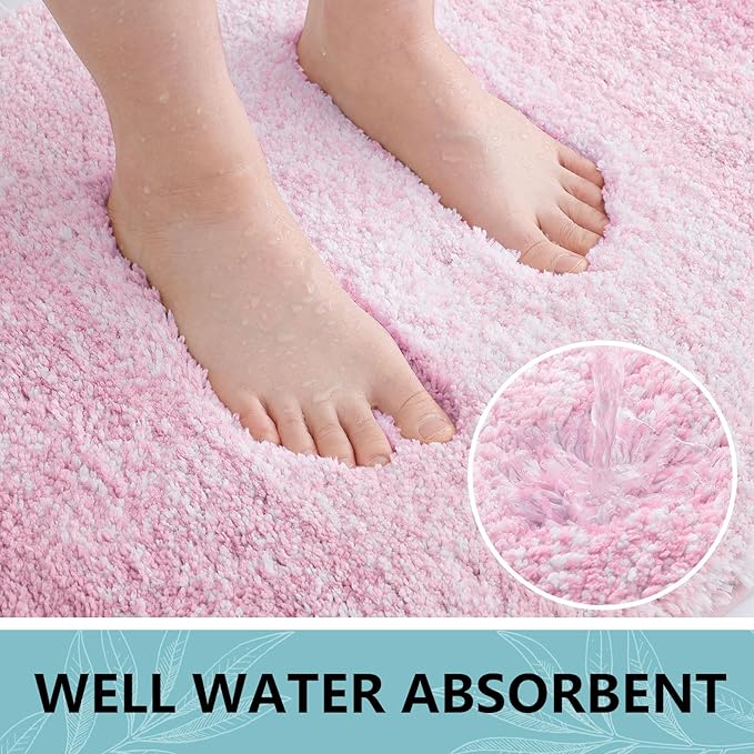 Arotive Microfiber Bathroom Rugs, Shaggy Soft and Absorbent Bath Rug, Non-Slip, Thick Plush Machine Washable Dry Bath Mats for Bathroom, Tub and Shower, 24x16, Mauve, Rectangular