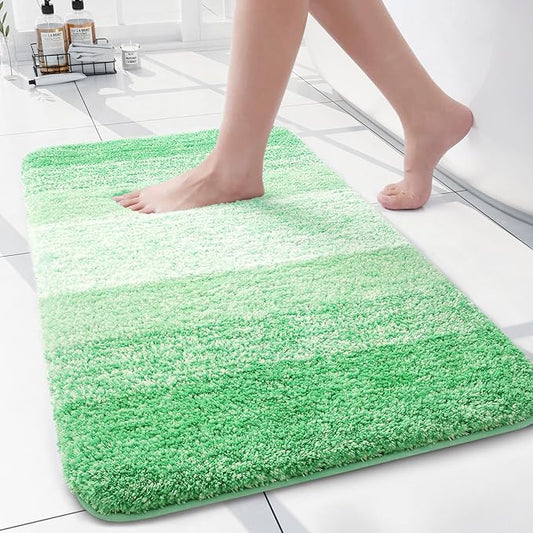 Arotive Microfiber Bathroom Rugs, Shaggy Soft and Absorbent Bath Rug, Non-Slip, Thick Plush Machine Washable Dry Bath Mats for Bathroom, Tub and Shower, 24x16, Green, Rectangular