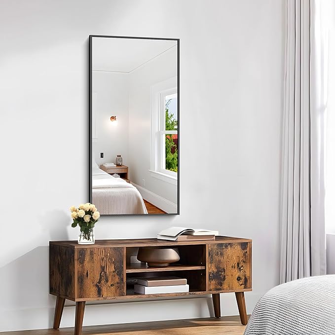 KOCUUY Black Bathroom Mirror, 20x40 Inch Rectangle Mirror for Over Sink, Modern Decorative Wall Mirror for Bedroom Living Room Bathroom, Hang Horizontal/Vertical