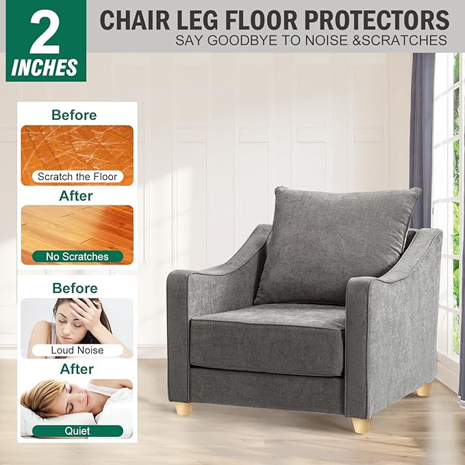 FoDau770 Rubber Wood Furniture Legs 2 Inches, Straight Tapered Wood Feet Mid Century Sofa Legs Set of 4, 5/16" UNC Furniture Feet Replacement Parts for Cabinet Couch Dresser Chair Ottoman Table
