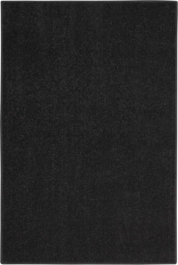 Nourison Home Nourison Essentials Black 2' x 4' Area Rug - Easy Clean, Non Shedding, Bed Room, Living Room, Dining Room, Kitchen (2' x 4')