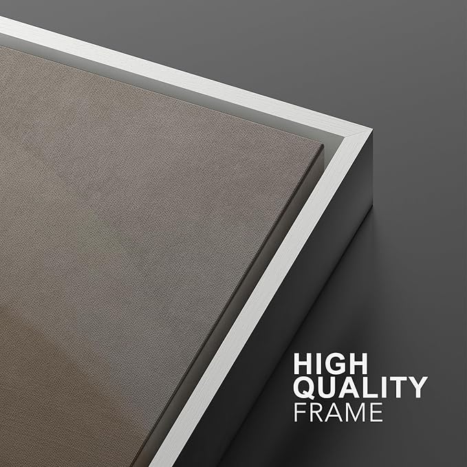 IDEA4WALL Framed Canvas Print Wall Art Set Neutral Earth Tone Abstract Beige and Taupe Color Block Illustrations Modern Art Decorative Calm/Zen for Living Room, Bedroom, Office - 16"x24"x2 White