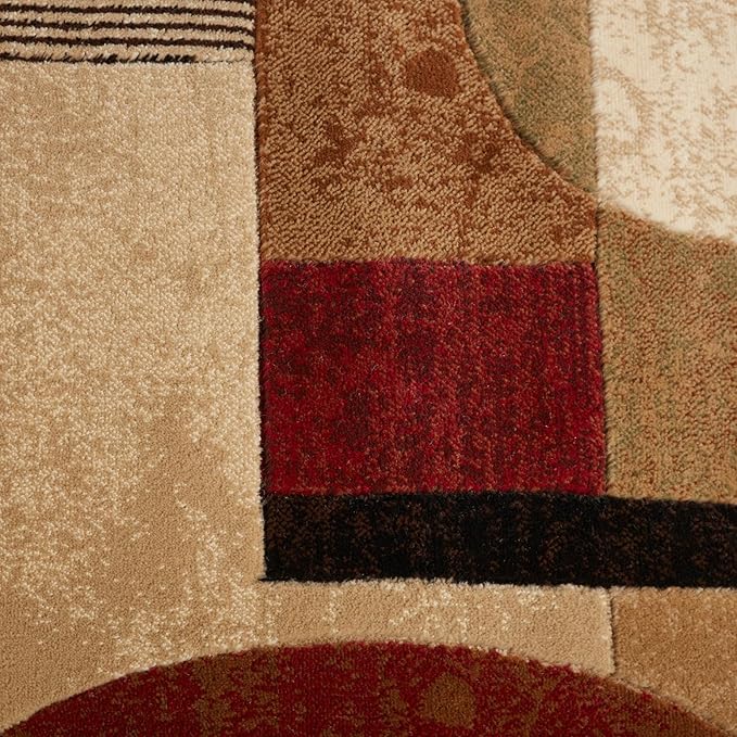 Home Dynamix Tribeca Jasmine Modern Runner Rug, Abstract Brown/Green 1'9"x7'2"