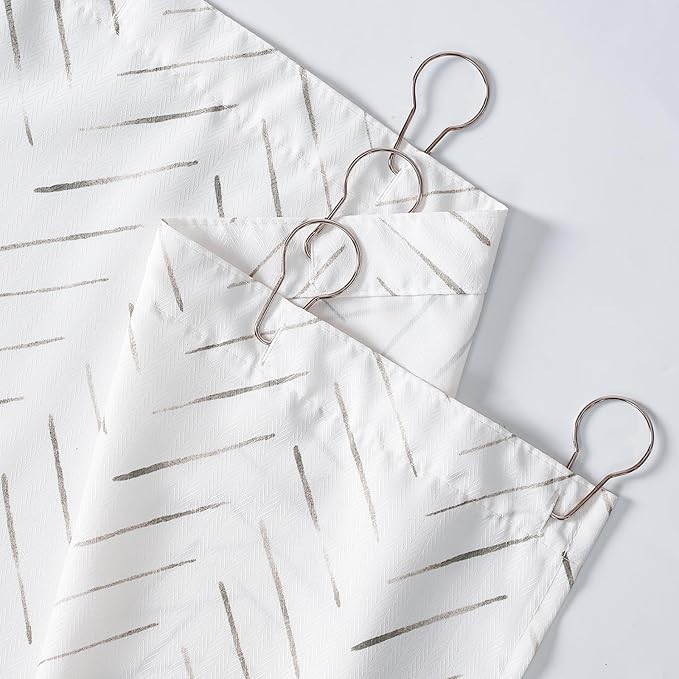 jinchan Small Stall Taupe Grey and White Shower Curtain 48x72 Inches Inky Herringbone Chevron Zig Zag Waterproof Fabric Modern Farmhouse Shower Curtains for Bathroom with 8 Hooks