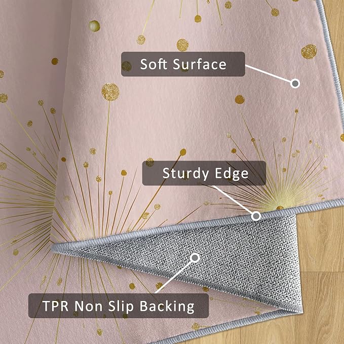 Starburst Rug 6x8 Mid Century Modern Retro Star Pattern Area Rugs for Living Room, Bedroom, Starburst Home Decor Accessories Indoor Carpet, Non Slip & Machine Washable