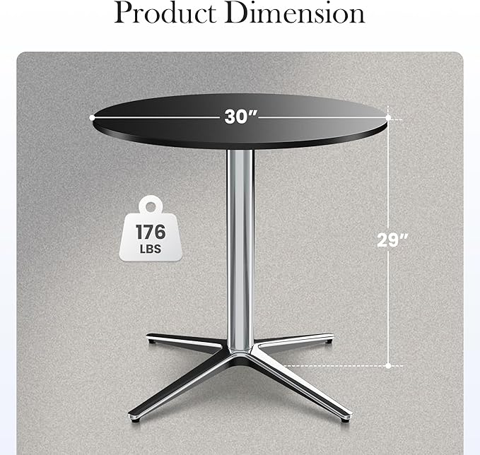 Sophia & William 30" Round Bistro Table,Outdoor Coffee Table，Round Outdoor Small Table Modern Style for Porch Pool Balcony Deck Bronze