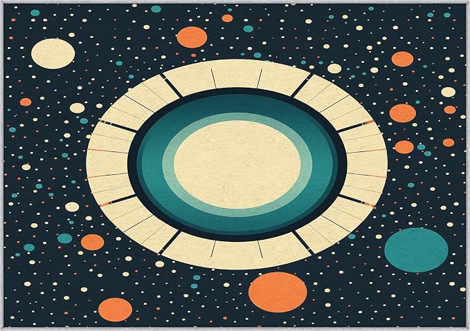 Mid Century Modern Throw Rugs 2x3, Abstract Retro Washable 2 x 3 Indoor Door Mat for Entryway, Bedroom, Kitchen, Low Pile Non Slip Stain Resistant, Mid Century Home Decor & M893