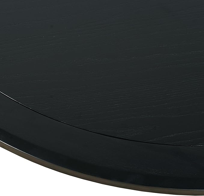 Jofran Nash Mid-Century Modern Round Pedestal Dining Table for Kitchen or Dining Room, Black, 36" Counter Height