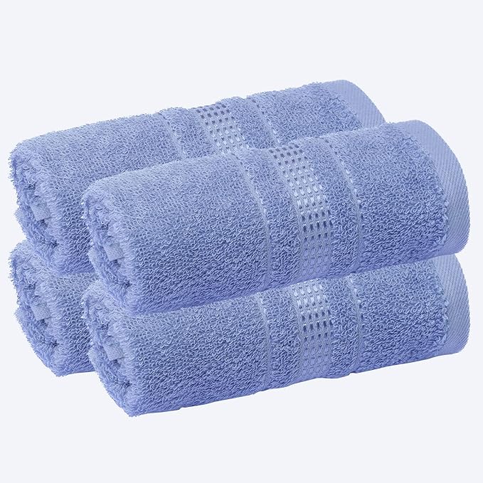 Melissa Linen, Fingertip Towels 4 Pack, 100% Turkish Cotton, Small Hand Towels for Body and Face, 12 x 18 in, Soft and Absorbent, Quick Dry, (Cobalt Blue Fingertip Towels)