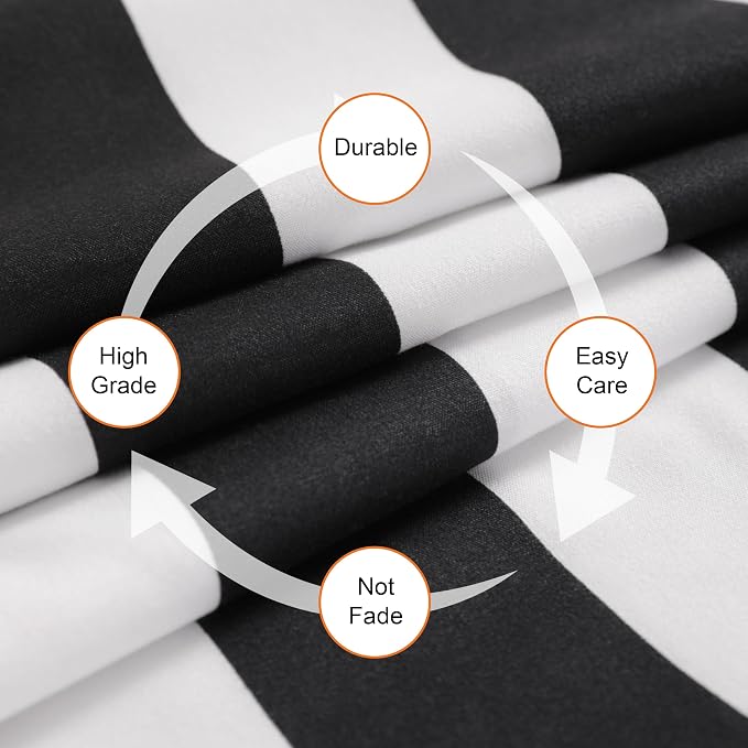 NTBAY 3 Pieces Duvet Cover Set King Size, Reversible Zipper Comforter Cover with 4 Corner Ties and 2 Pillow Shams, Soft Brushed Microfiber Comforter Cover Set with Black and White Striped Printed