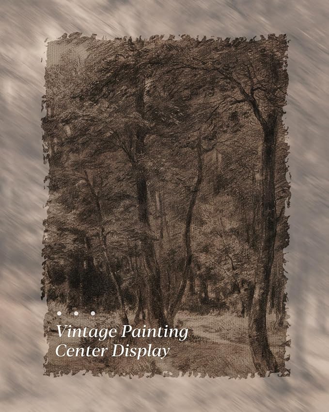 HUARCEY Gold Framed Vintage Wall Art for Living Room Nature Painting Prints Shelf Decor for Kitchen Aesthetic Bedroom Wall Art Gifts Charcoal Landscape Home Decor Farmhouse Path Forest Canvas Artwork