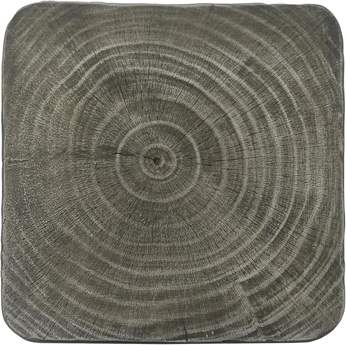 ø12.5'' Square Side Table End Table for Living Room, Modern Farmhouse Style, Magnesium Oxide & Lightweight Concrete Material for Indoor & Outdoor, No Assembly, Wood Grain, Gray