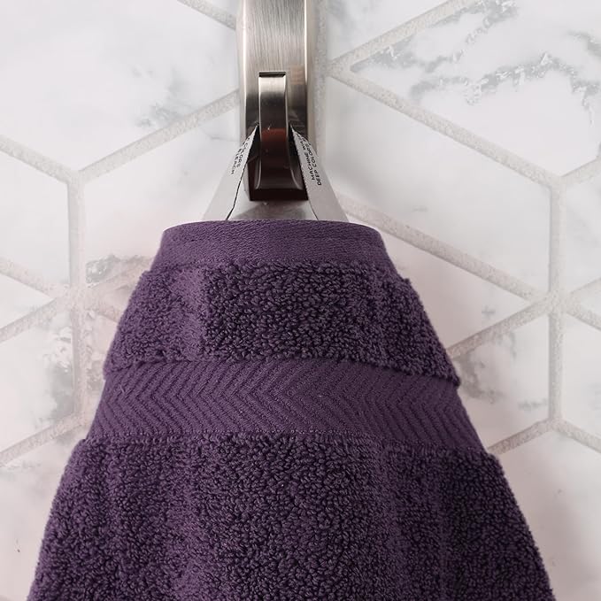 Superior Zero Twist 100% Cotton Bath Towels, Super Soft, Fluffy and Absorbent, Premium Quality Oversized Bath Towel Set of 2, Grape Seed