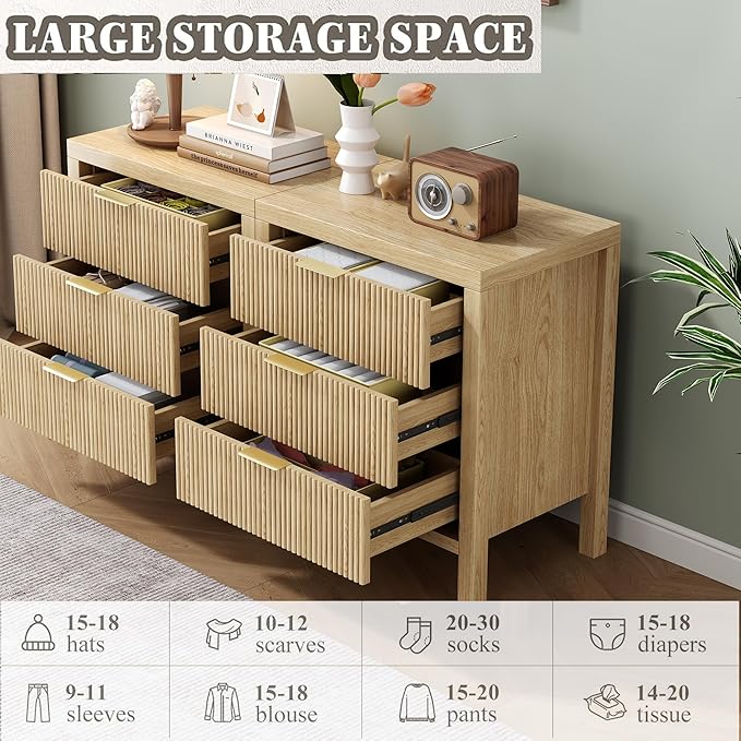 Nightstand, Small Nightstand for Bedroom, Modern Bedside Table with Wooden Frame, Dresser with 3 Drawers, Bedside Furniture, Night Stand, Natural