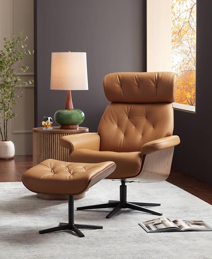 360 Lighting Andi 25" High Mid Century Modern 3-Way Table Lamp Green Ceramic Wood Finish Single Fabric White Shade Cottage Core Living Room Bedroom Bedside Nightstand House Office Colors May Vary