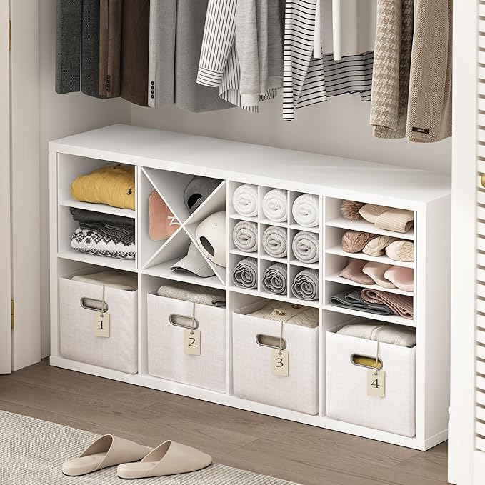 Furinno Cubicle Cube Insert, H-Shelf Cube Organizer, Fits into Furinno Extra Thick Cubes, for Organizers and Storage, White (Does not fit IKEA Kallax Shelving)