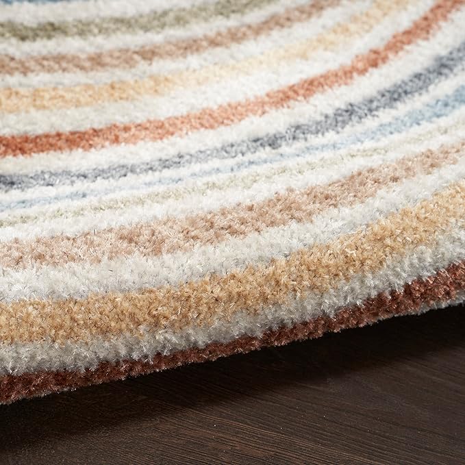 Nourison Home Astra Machine Washable Ivory Multicolor 2'2" x 10' Area Rug - Easy Clean, Non Shedding, Bed Room, Living Room, Dining Room, Kitchen (10' Runner)