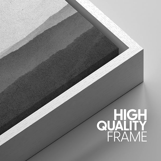 SIGNWIN Framed Canvas Print Wall Art Side of Mountain in Mist Nature Rocky Cozy Neutral Minimalism Contemporary Black and White for Living Room, Bedroom, Office - 24"x36"x3 White