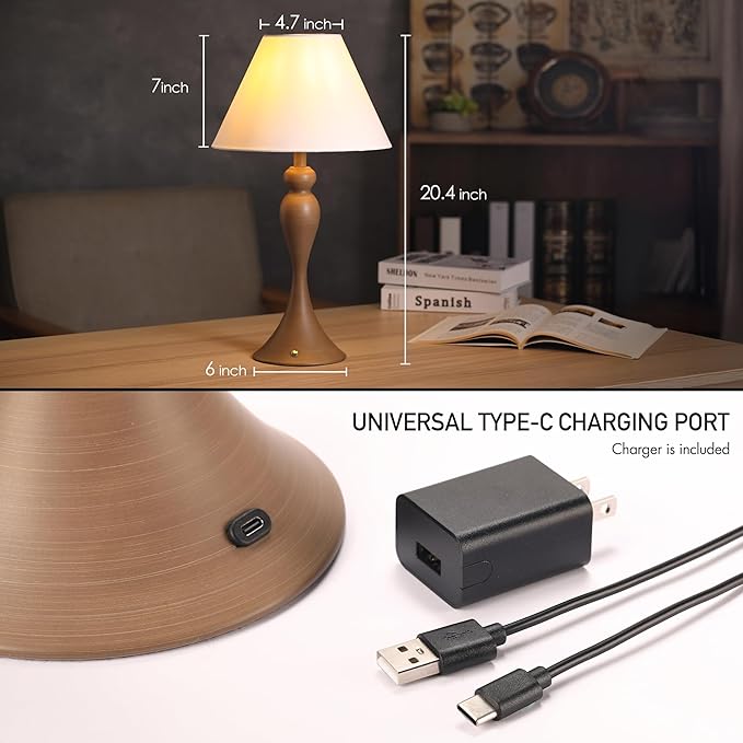 O'Bright Ember Rechargeable Table Lamp (Charcoal-Washed)