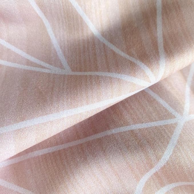 NTBAY 2 Pieces Brushed Microfiber Twin Duvet Cover Set, Super Soft Geometric Printed Zipper Comforter Cover with Corner Ties and 1 Pillow Sham, Pink