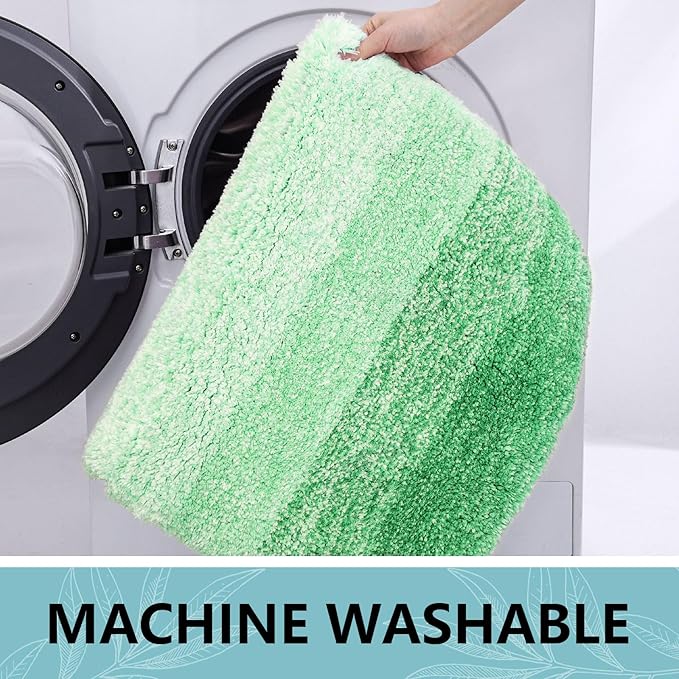 Arotive Microfiber Bathroom Rugs, Shaggy Soft and Absorbent Bath Rug, Non-Slip, Thick Plush Machine Washable Dry Bath Mats for Bathroom, Tub and Shower, 30x20, Green, Rectangular