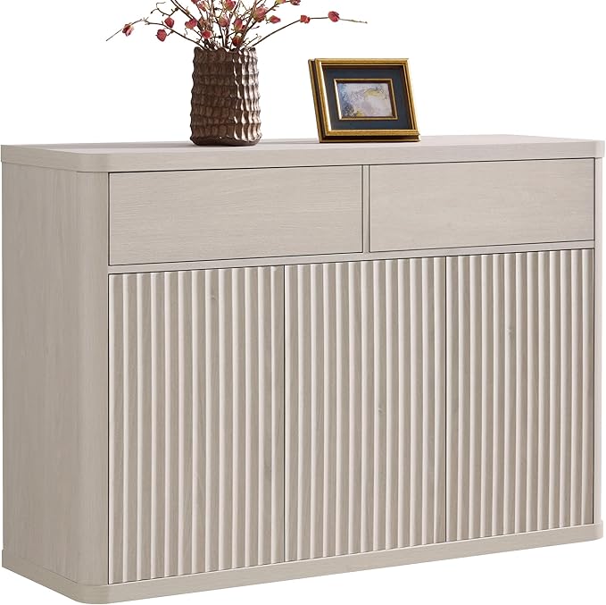 SICOTAS Buffet Cabinet with Storage - Storage Cabinet Sideboard with Doors & Shelves Accent Credenza Buffet Table with 2 Drawer Buffets & Sideboards for Living Room Dining Room Kitchen Entryway