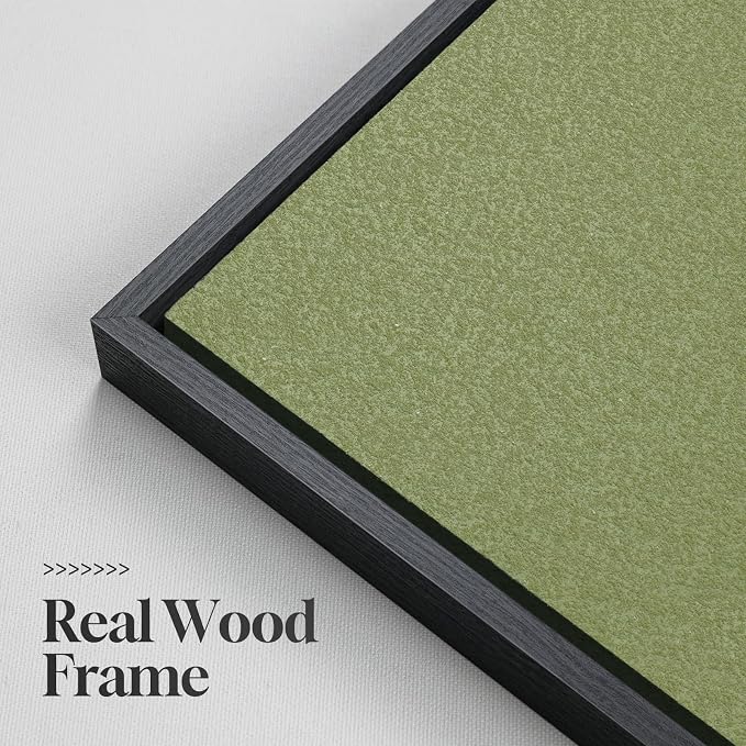 Large Framed Modern Wall Art Decor for Living Room, 4 Piece 3D Textured Minimalist Geometric Artwork for Walls, Sage Green Black and White Paintings Wall Home Decor for Dining Room, Hallway, Bedroom