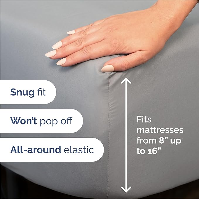 King Size 4 Piece Sheet Set - Comfy Breathable & Cooling Sheets - Hotel Luxury Bed Sheets for Women and Men - Deep Pockets, Easy-Fit, Soft and Wrinkle Free Sheets - Steel Blue Oeko-Tex Bed Sheet Set