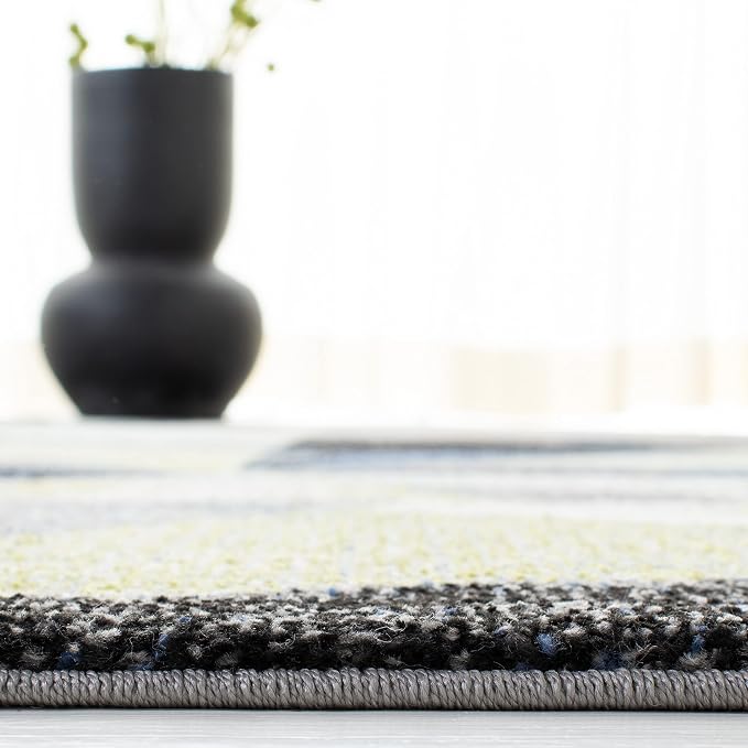 SAFAVIEH Porcello Collection Runner Rug - 2'3" x 18', Grey & Blue, Modern Abstract Design, Non-Shedding & Easy Care, Ideal for High Traffic Areas in Living Room, Bedroom (PRL6940G)