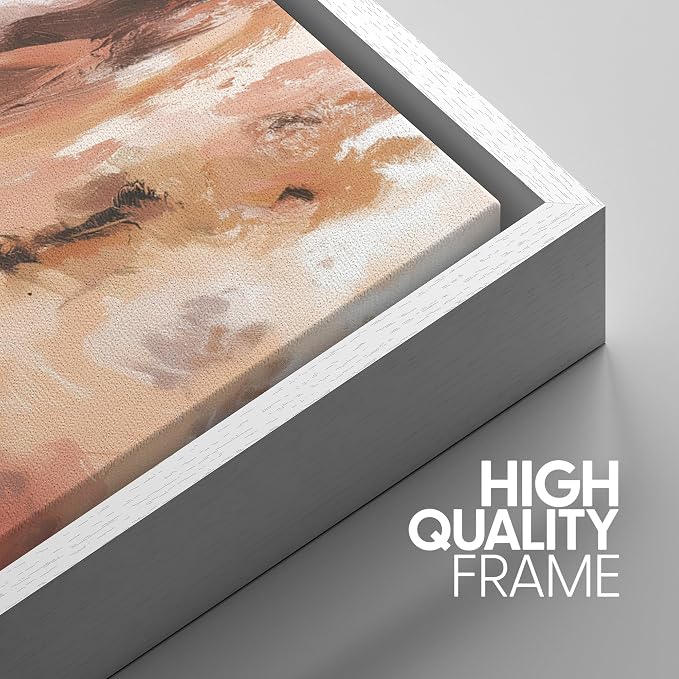 SIGNWIN Framed Canvas Print Wall Art Set Warm Blush Desert Canyon Abstract Landscape Illustrations Modern Art Decorative Chic Calm/Zen for Living Room, Bedroom, Office - 24"x36"x3 WHITE