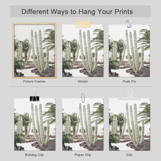 SIGNWIN Adhesive Canvas Poster Southwest Road Trip Mexican Architecture Cactus Desert Nature Wilderness Photography Modern Art Decorative Zen Relax/Calm Multicolor Scenic for Bedroom - 8"x10"x 4