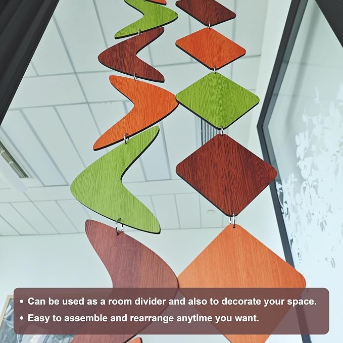 MidModArt 18PCS Retro Mid Century Modern Wall Art MCM Decor for Living Room Bedroom Kitchen Study, MCM Boomerang 12.4"x57.5"