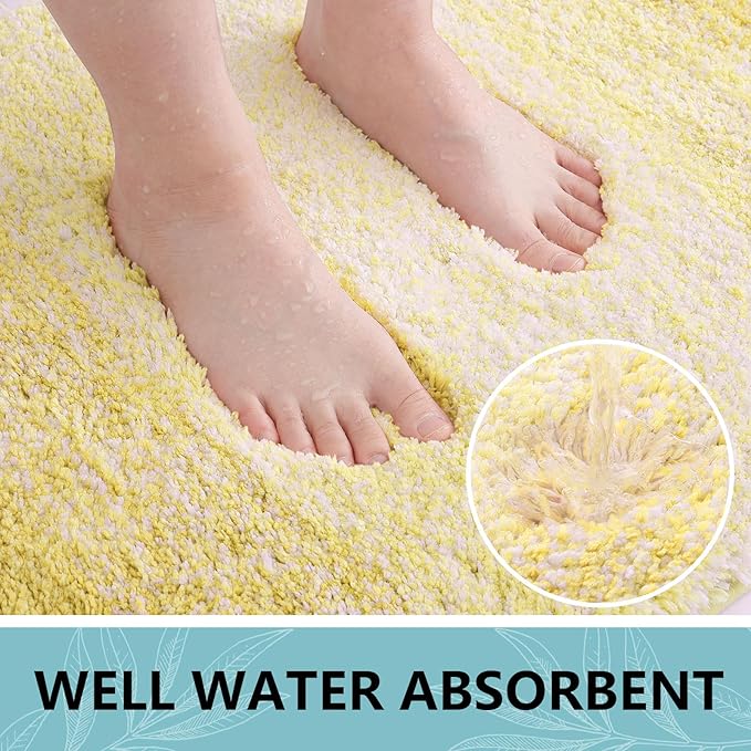 Arotive Microfiber Bathroom Rugs, Shaggy Soft and Absorbent Bath Rug, Non-Slip, Thick Plush Machine Washable Dry Bath Mats for Bathroom, Tub and Shower, 24x16, Olive Green, Rectangular
