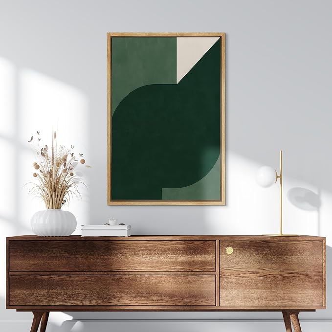 SIGNLEADER Framed Canvas Print Wall Art Elegant Purple Curve Balance Modern Abstract Illustration Modern Art Decorative Zen for Living Room, Bedroom, Office - 16"x24" NATURAL