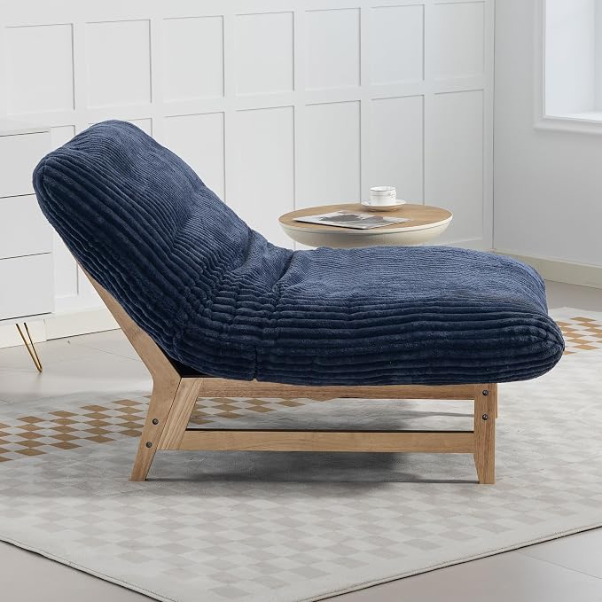 Living Room Chairs Comfy Accent Reading Chair Giant Bean Bag Cloud Chair with Frame for Adults Oversized Beanbag Lounge Sofa for Bedroom (Blue)