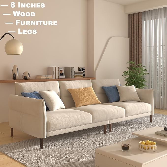 Wood Furniture Legs 8 Inch Heavy Duty Set of 4, Solid Wooden Feet for Furniture & Sofa & Tables & Ottoman - Wood Furniture Risers Replacement Couch Legs Cabinet Foot - Walnut Finish