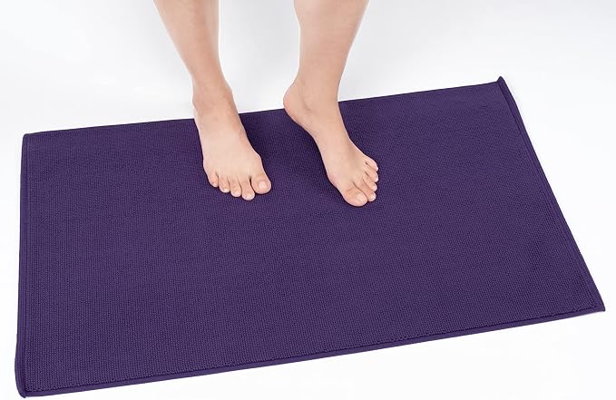 Cotton Paradise 100% Cotton Turkish Bathmat Rug, Soft Absorbent Quick Dry Non Slip, 20x34 Bathmat Rug, Violet Purple