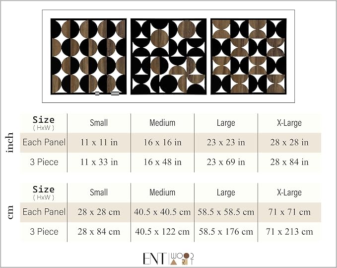 Large Bauhaus Inspired Wood Wall Art Panels, Mid Century Boho Style with Geometric Shapes, Modern Wall Art Gift for Interior Decoration