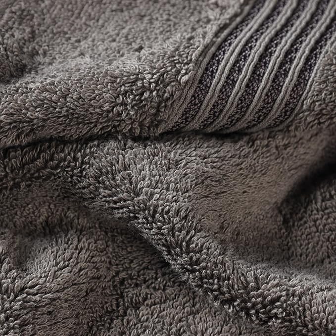 Superior Egyptian Cotton 3-Piece Towel Set, Assorted Towels for Home Bathroom, Master, Guest Bath, Decor Essentials, Includes 1 Bath, 1 Hand, 1 Face Towel/Washcloth, Quick Dry, Absorbent, Charcoal