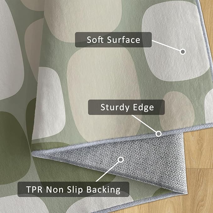 Mid Century Modern Rug 5x7 70s Retro Boho Geometric Pattern Area Rugs for Living Room, Bedroom, Mid Century Modern Home Decor Accessories Indoor Carpet, Non Slip & Machine Washable, GD0727