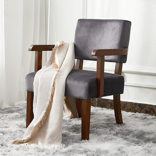 FAGAGA Modern Accent Chair, Upholstered Living Room Chairs with Wood Frame, Oversized Reading Armchair for Bedroom Waiting Room