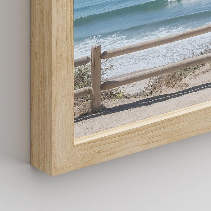 SIGNWIN Framed White Aerial View Blue Ocean Wave Beach Shore Wall Art, Set of 4 Landscape Colorful Wall Decor Prints, Nature Wilderness Wall Décor for Living Room, Bedroom - 12"x16" Natural