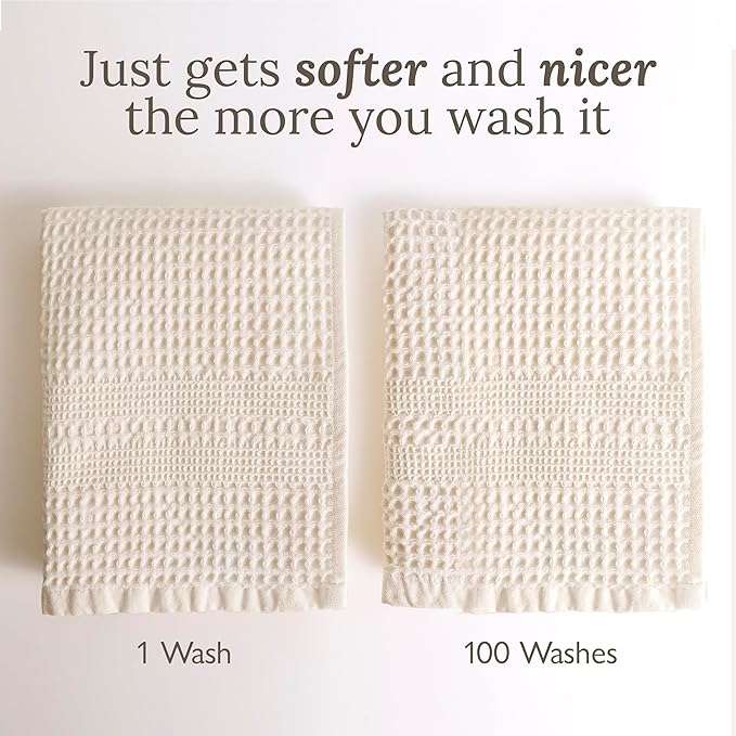 GILDEN TREE Waffle Bath Sheet Large Bath Towels Quick Dry Thin Body Towels, 40x80 Oversized Bath Towels for Adults, Classic Style (Seafoam)