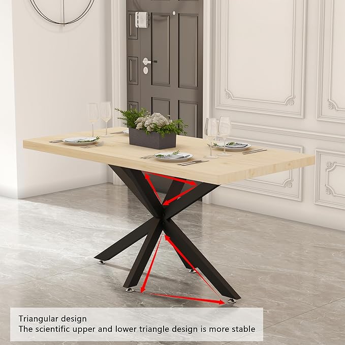 30 Inch Modern Table Base Metal Dinning Table Legs with Suction Cups, Heavy Duty Desk Base for Marble,Glass,Wood Top, Furniture Legs for Home,Kitchen,DIY Bench Legs Coffee Table (Black)