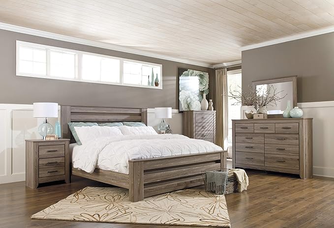 Signature Design by Ashley Zelen Rustic Contemporary 7 Drawer Dresser, Warm Gray